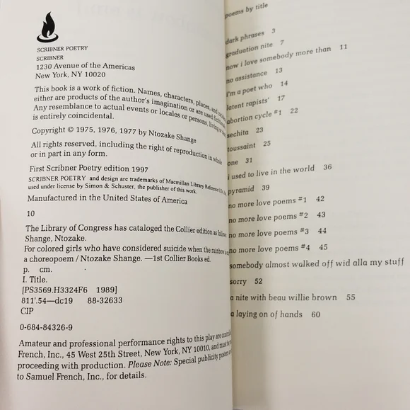 2/$10 For Colored Girls Who Have Considered Suicide When The Rainbow is Enuf - Picture 4 of 7